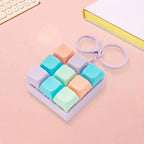 Fidget Keyboard Keychain Toy | 9 Clicky Keys | Stress Relief Decompression Toy for Adults Kids Boys Girls