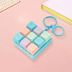 Fidget Keyboard Keychain Toy | 9 Clicky Keys | Stress Relief Decompression Toy for Adults Kids Boys Girls